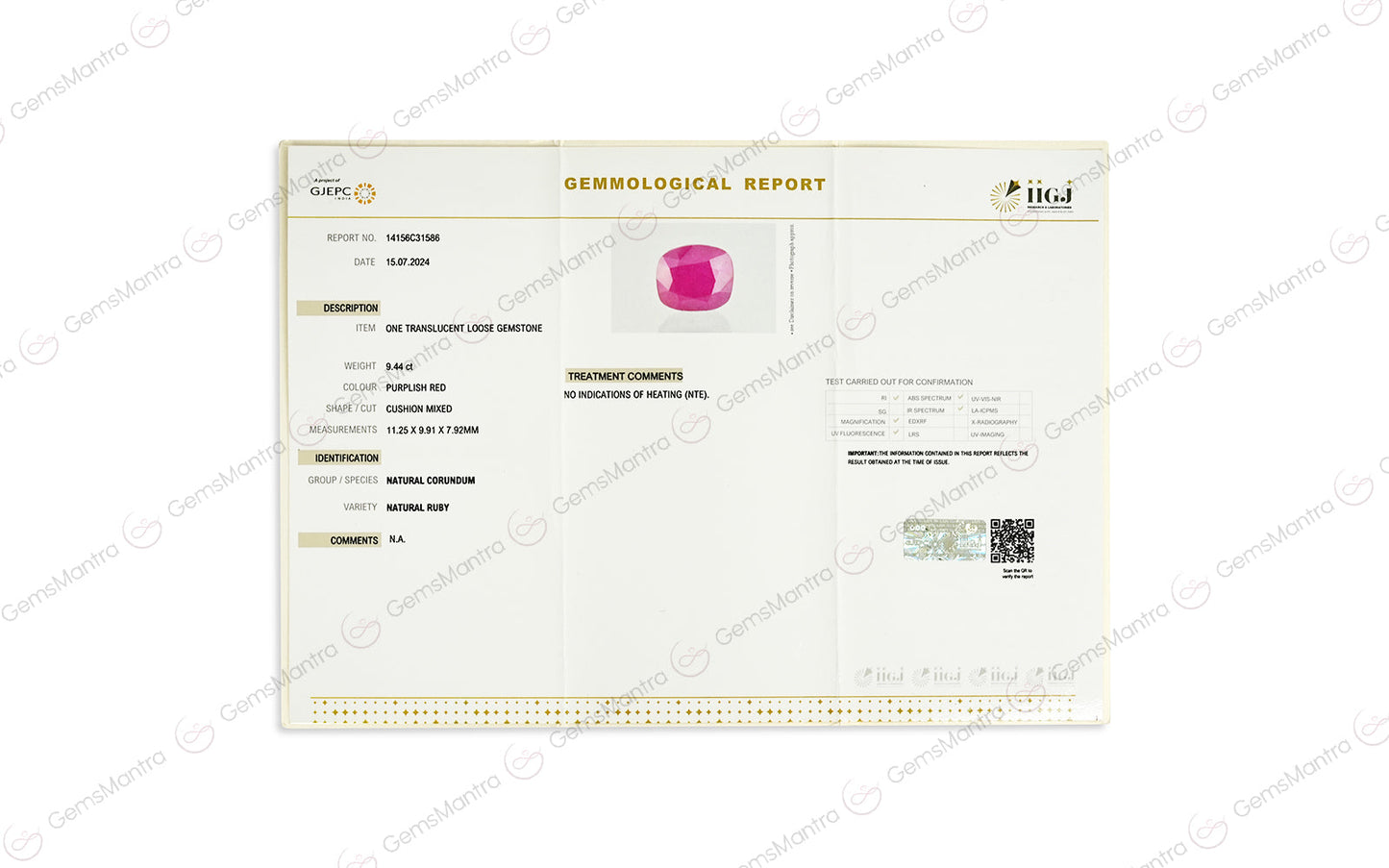 Ruby - 9.44 Carats