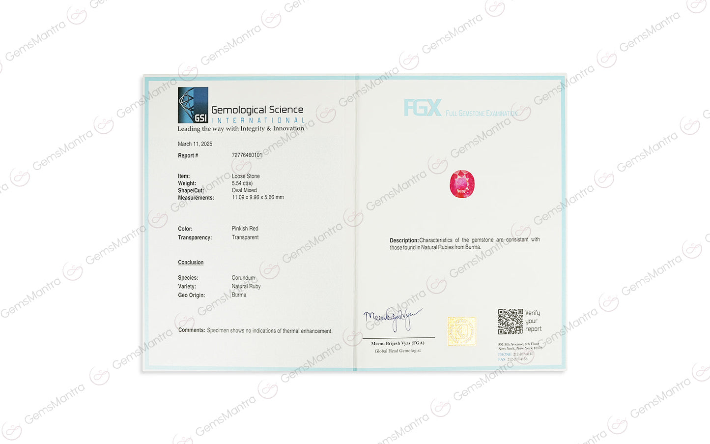 Ruby - 5.54 Carats