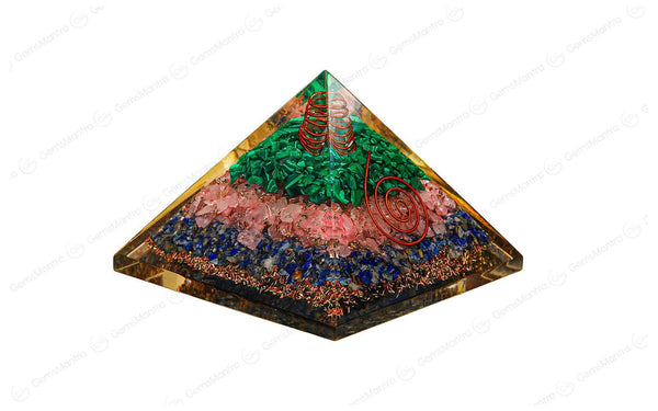 Rose Quartz, Lapis Lazuli, Malachite Pyramids