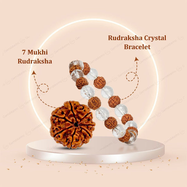7 Mukhi Rudraksha + Rudraksha Crystal Bracelet
