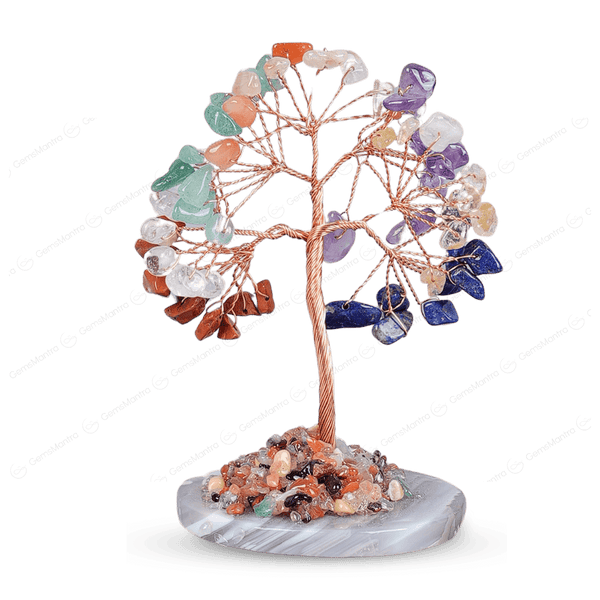 7 Chakra With Agate Plate Tree