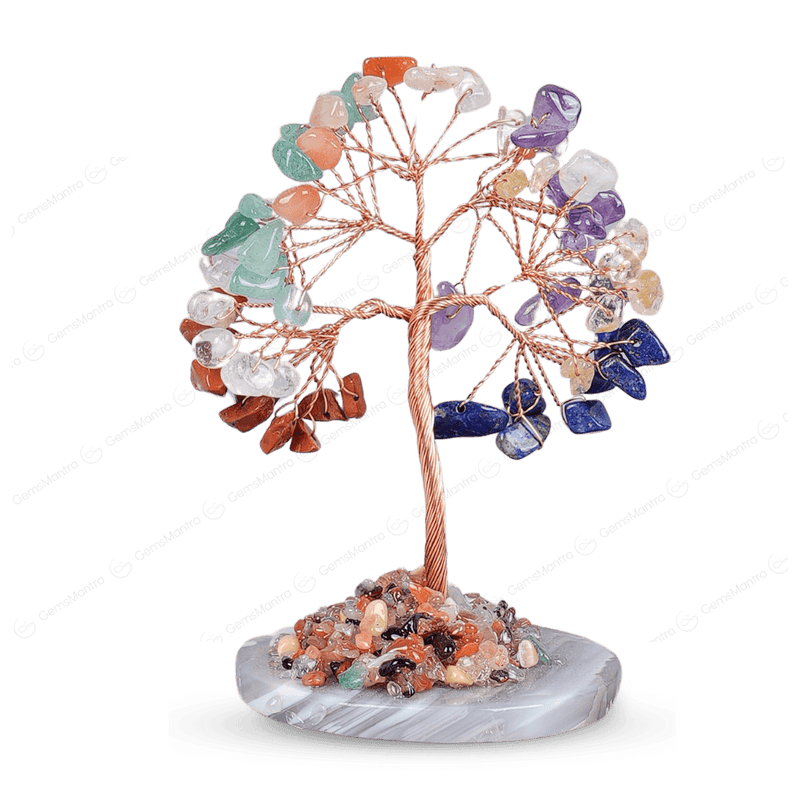 7 Chakra With Agate Plate Tree