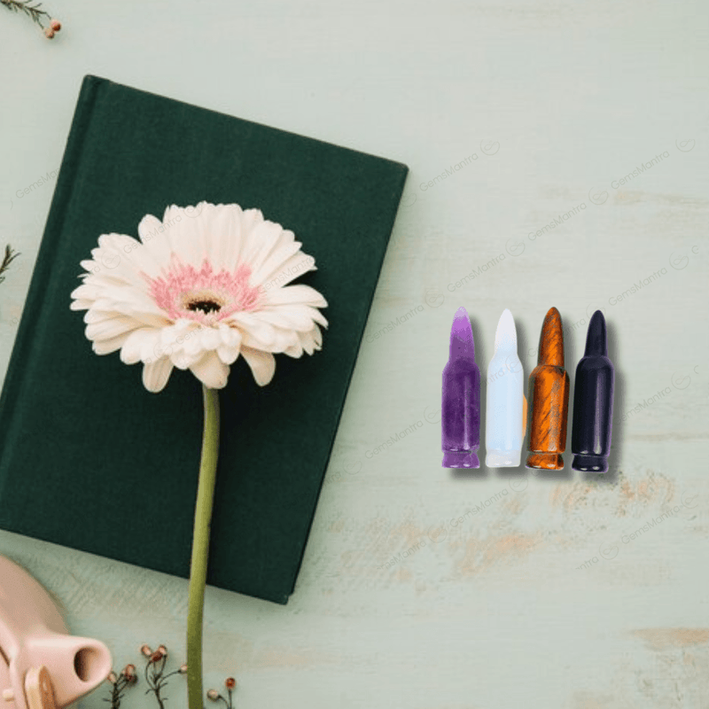 Amethyst, Opalite, Tiger Eye Black Obsidian Crystal Bullet