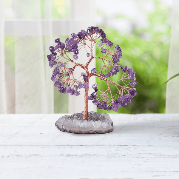 Amethyst Tree With Amethyst Cluster Tree Base