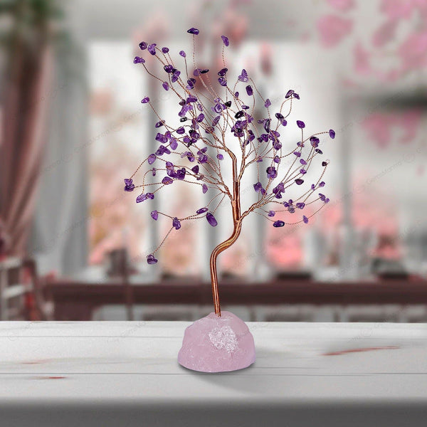 Amethyst With Raw Rose Quartz Large Tree