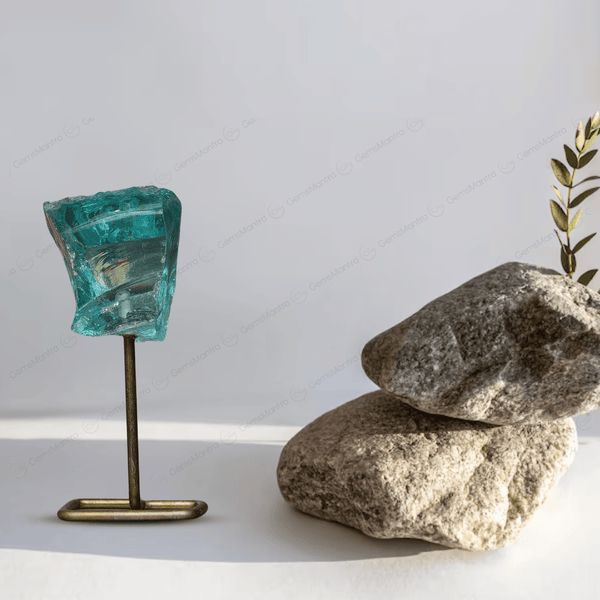 Aqua Obsidian Raw Stone Stand