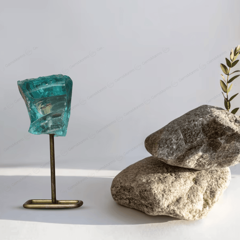 Aqua Obsidian Raw Stone Stand