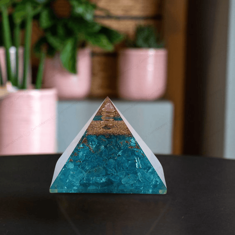 Aquamarine Orgonite Pyramid/Orgone Pyramid