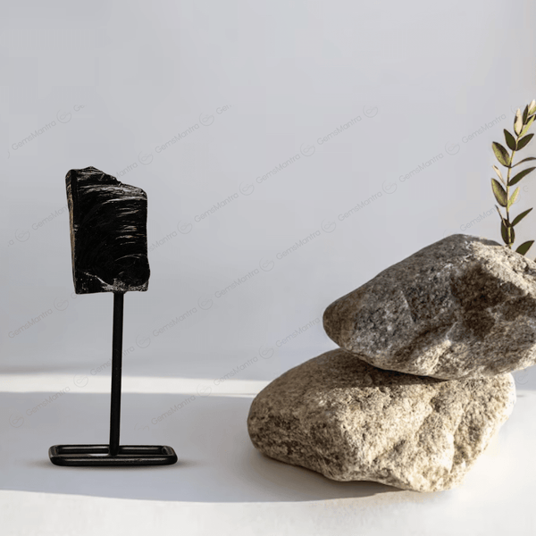 Black Obsidian Raw Stone Stand