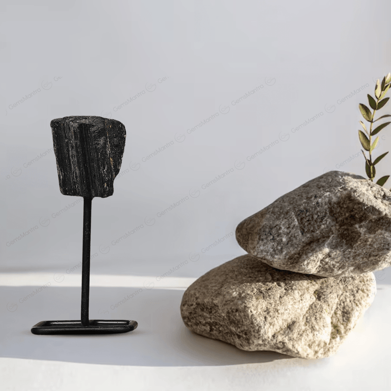 Black Tourmaline Raw Stone Stand