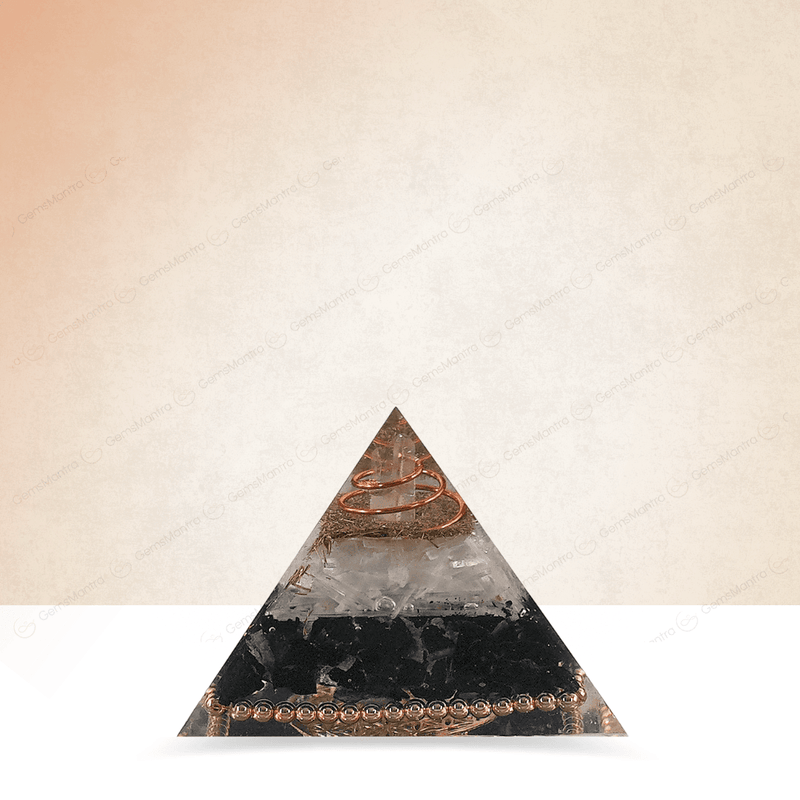 Black Tourmaline & Selenite Orgonite Pyramid/Orgone Pyramid