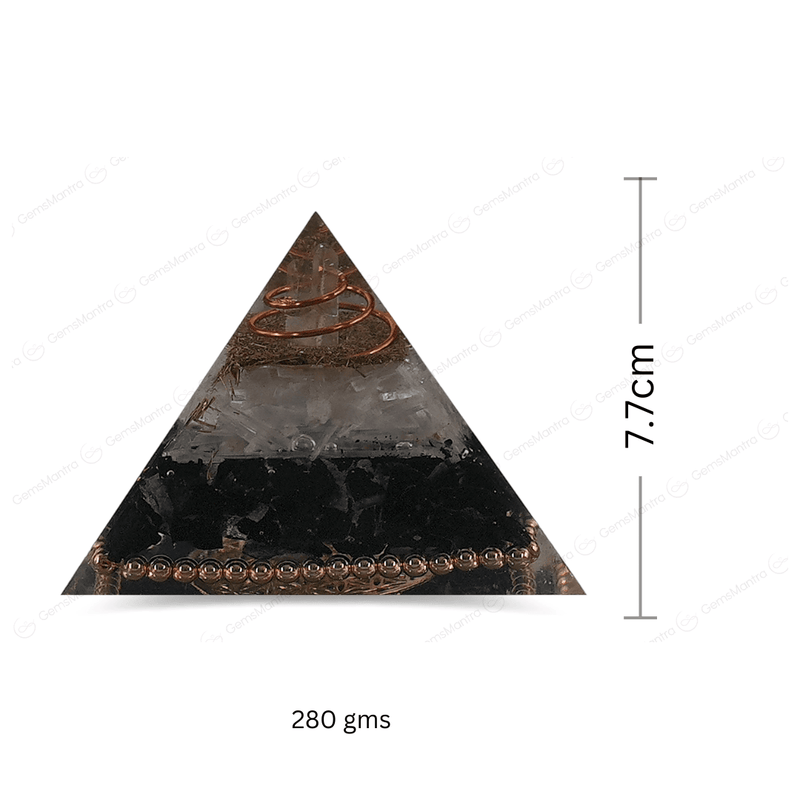 Black Tourmaline & Selenite Orgonite Pyramid/Orgone Pyramid