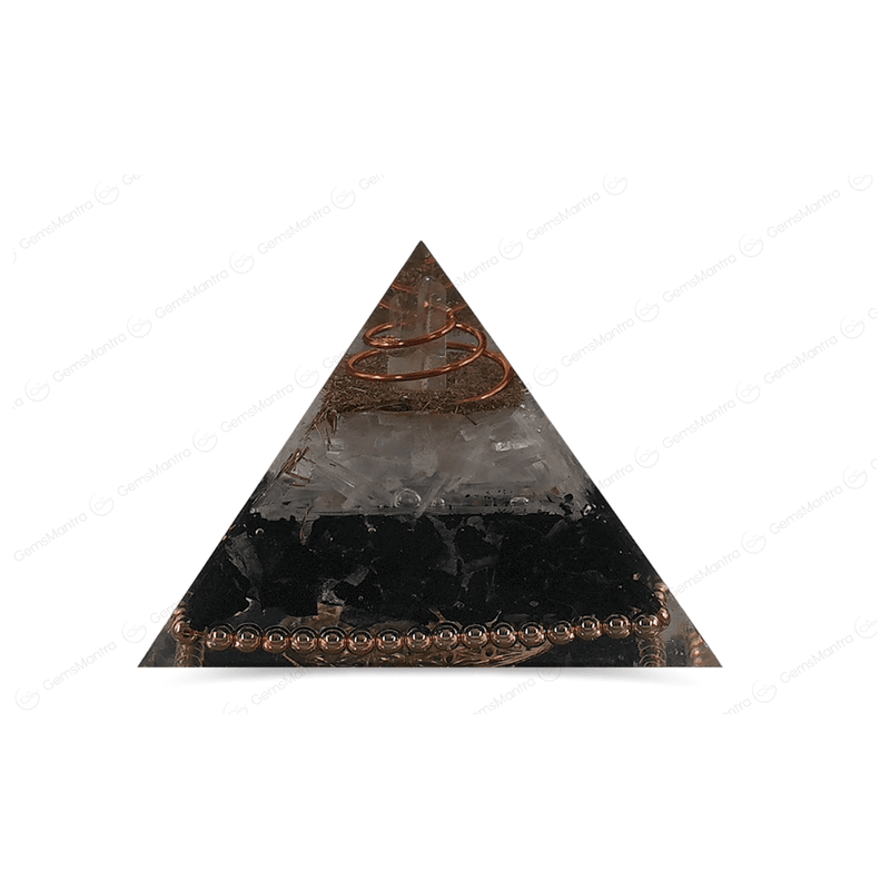 Black Tourmaline & Selenite Orgonite Pyramid/Orgone Pyramid