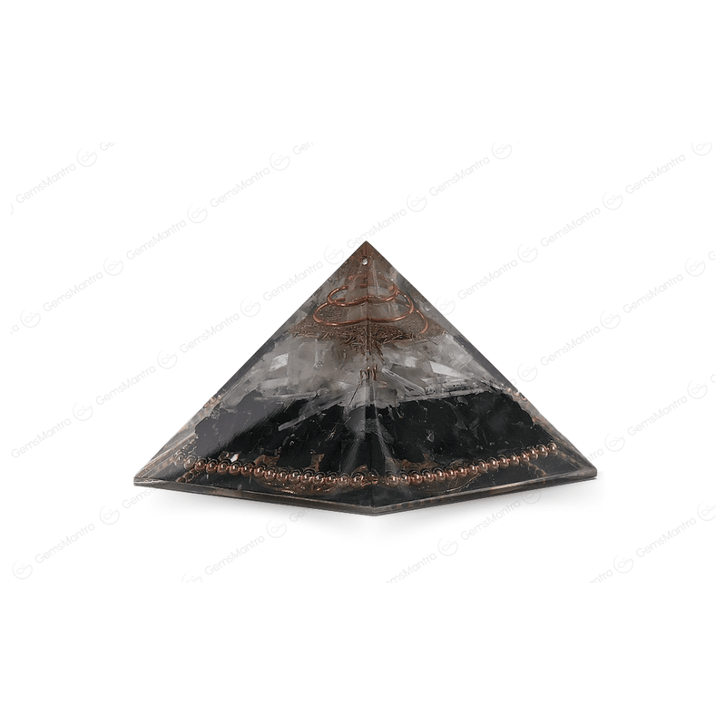 Black Tourmaline & Selenite Orgonite Pyramid/Orgone Pyramid