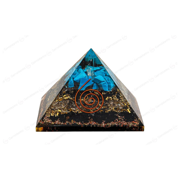 Black Tourmaline With Turquoise Pyramid