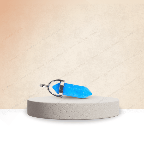 Blue Onyx Or Aquamarine Double Terminated Pencil Pendant