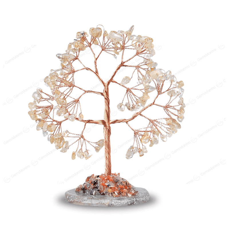 Citrine crystal Tree With Agate Plate Base