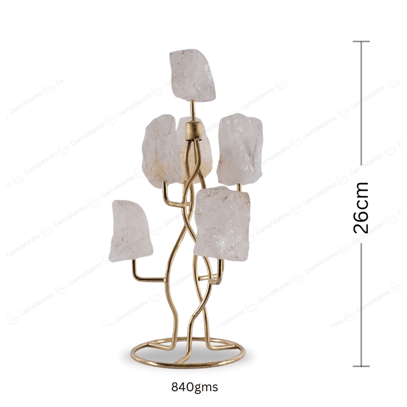 Clear Quartz Raw Stone With Stand