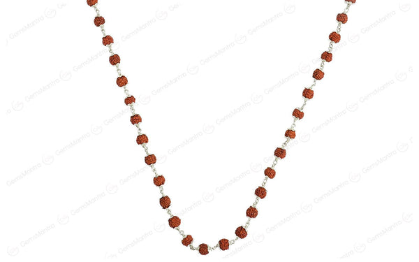 5 Mukhi Silver Rudraksha Mala