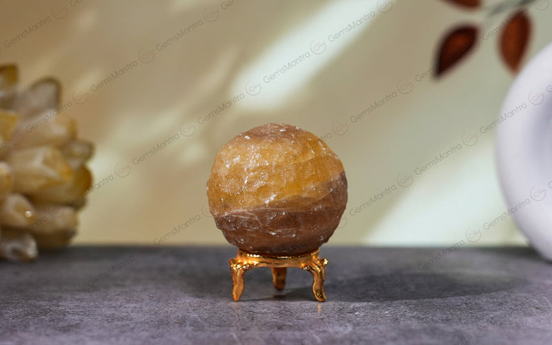 Yellow Fluorite Moon Sphere Ball