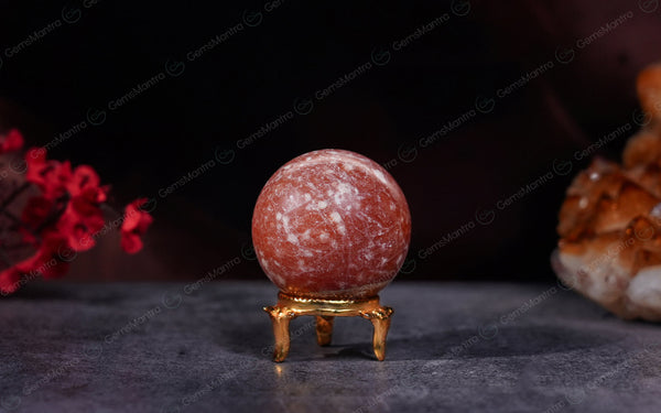 Orange Calcite Sphere Ball