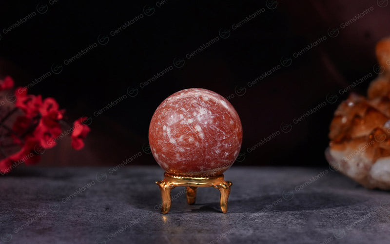 Orange Calcite Sphere Ball