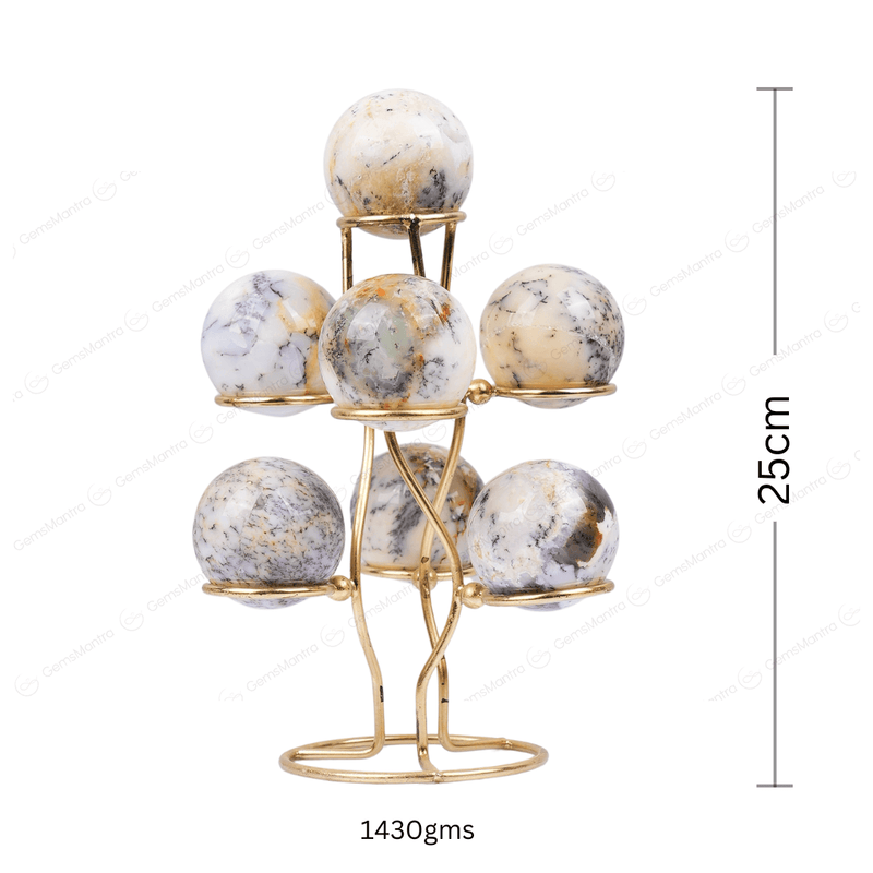 Dendrite Opal 7 Sphere/Ball With Stand