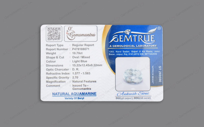Aquamarine - 10.7 Carats