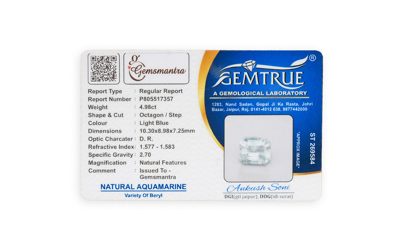 Aquamarine Pendant - 4.98 Carats