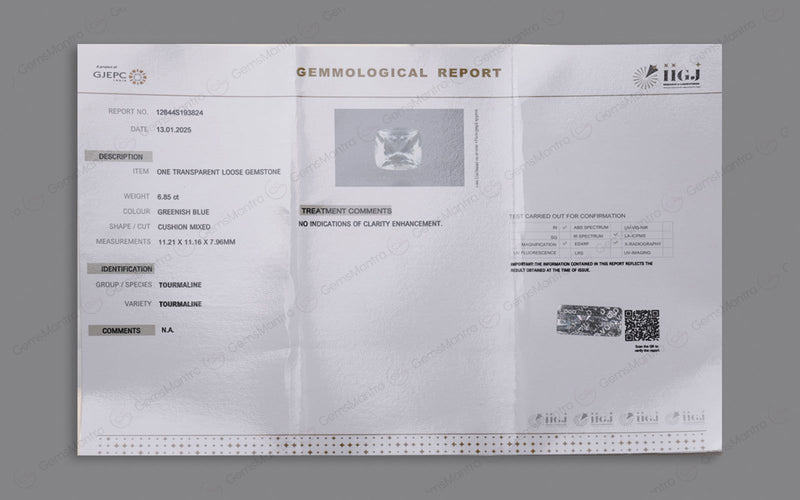 Greenish Blue Tourmaline - 6.85 Carats