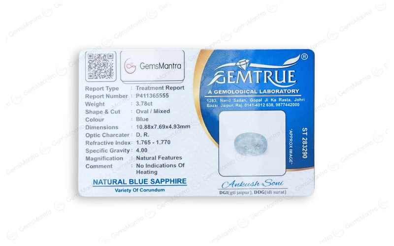 Blue Sapphire - 3.78 Carats