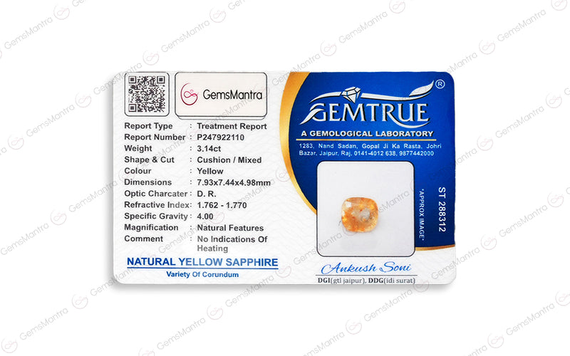 Yellow Sapphire - 3.14 Carats