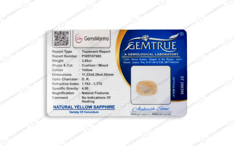 Yellow Sapphire - 3.86 Carats