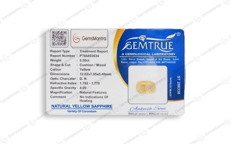 Yellow Sapphire - 5.2 Carats