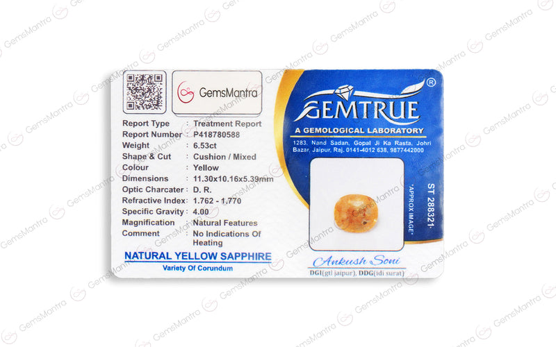 Yellow Sapphire - 6.53 Carats