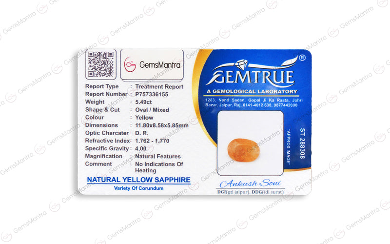 Yellow Sapphire - 5.49 Carats