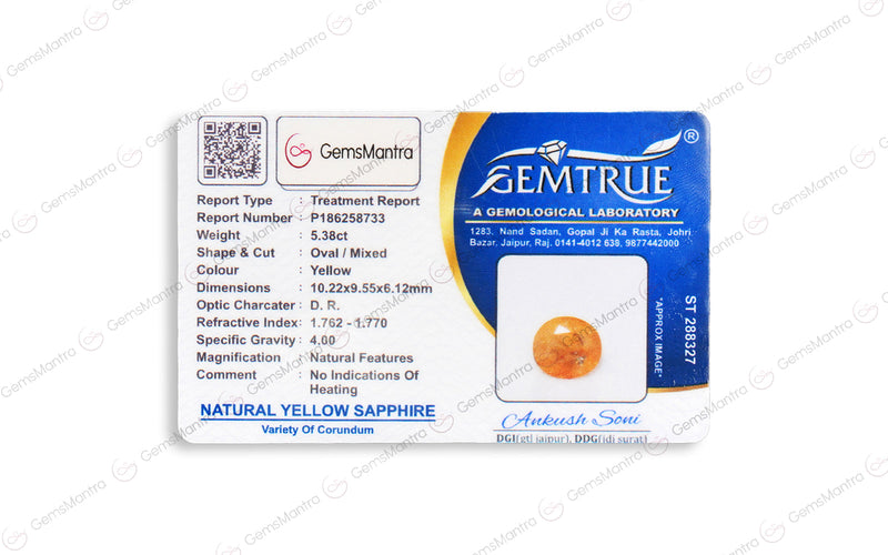 Yellow Sapphire - 5.38 Carats