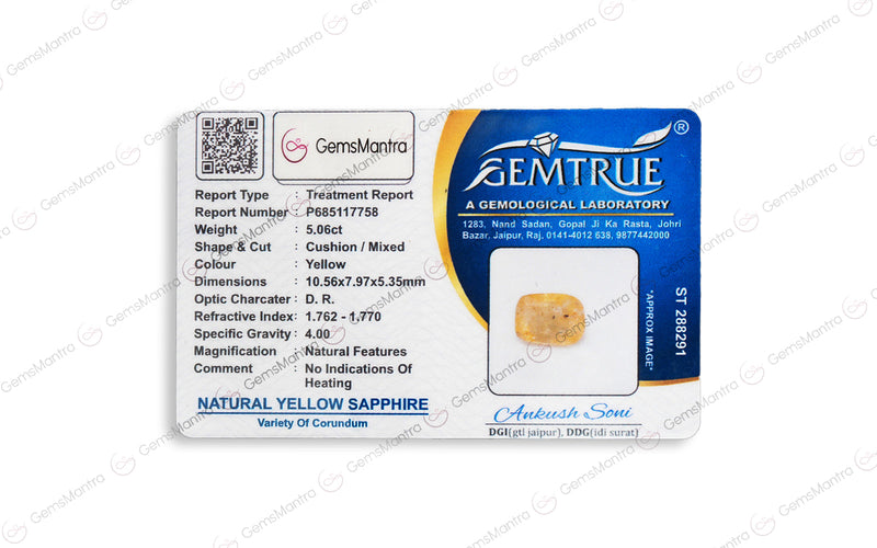 Yellow Sapphire - 5.06 Carats