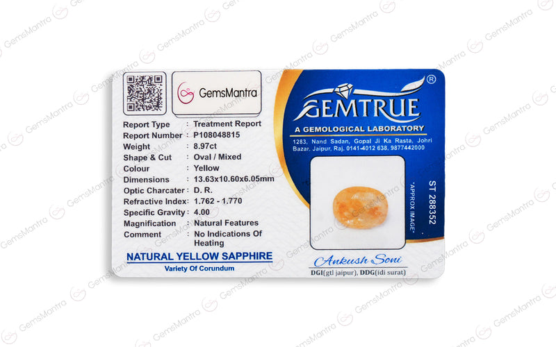 Yellow Sapphire - 8.97 Carats