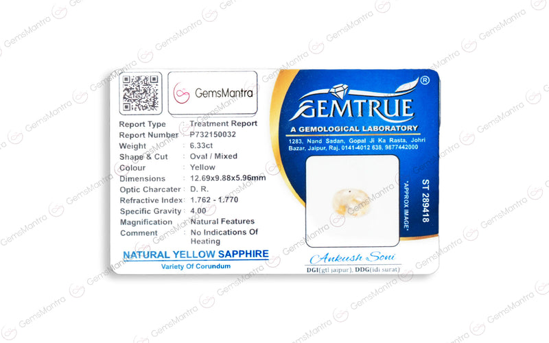 Yellow Sapphire - 6.33 Carats
