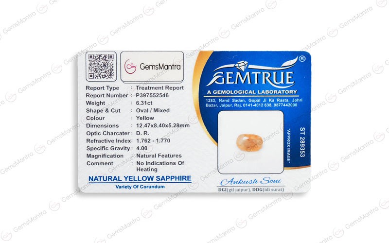 Yellow Sapphire - 6.31 Carats