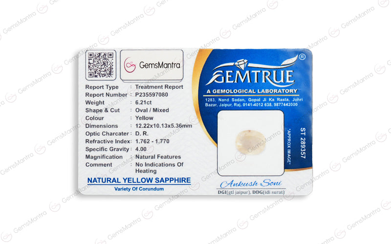 Yellow Sapphire - 6.21 Carats