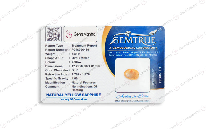 Yellow Sapphire - 5.81 Carats