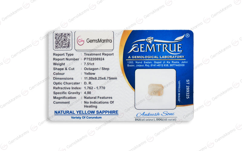 Yellow Sapphire - 7.51 Carats