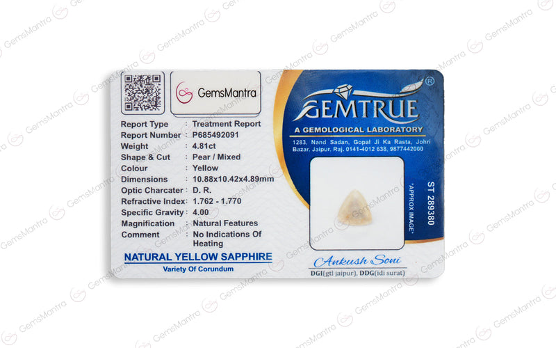 Yellow Sapphire - 4.81 Carats