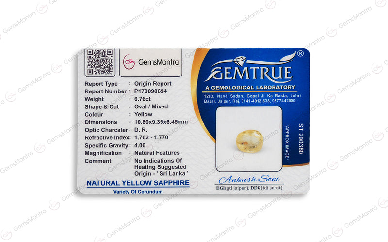 Yellow Sapphire - 6.76 Carats