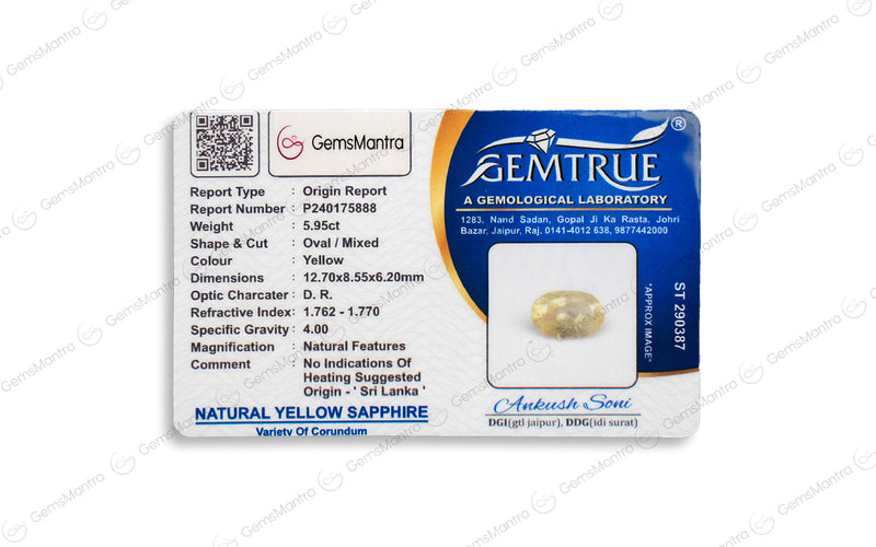 Yellow Sapphire - 5.95 Carats