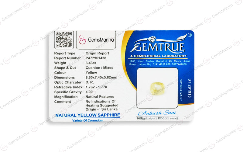 Yellow Sapphire - 3.43 Carats