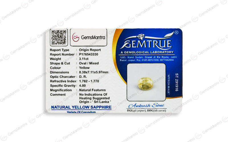 Yellow Sapphire - 3.11 Carats