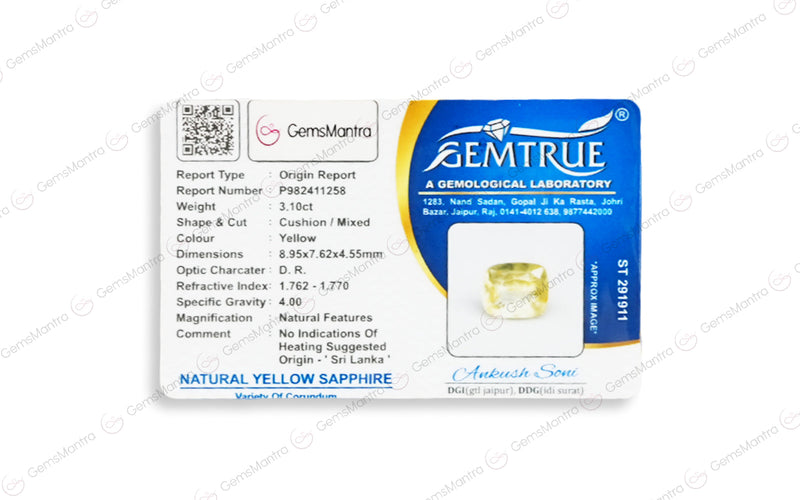 Yellow Sapphire - 3.1 Carats